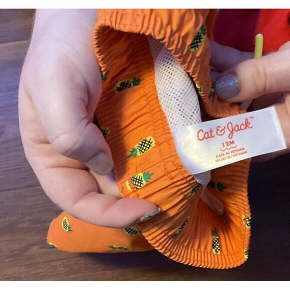 Cat & Jack Pineapple Swim Trunks Functional Drawstring NWT 12 & 18 months - Picture 2 of 3